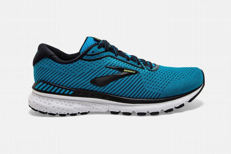 Brooks Adrenaline GTS 20 Road Running Shoes - Men's - Black/Blue (94528-MCLP)